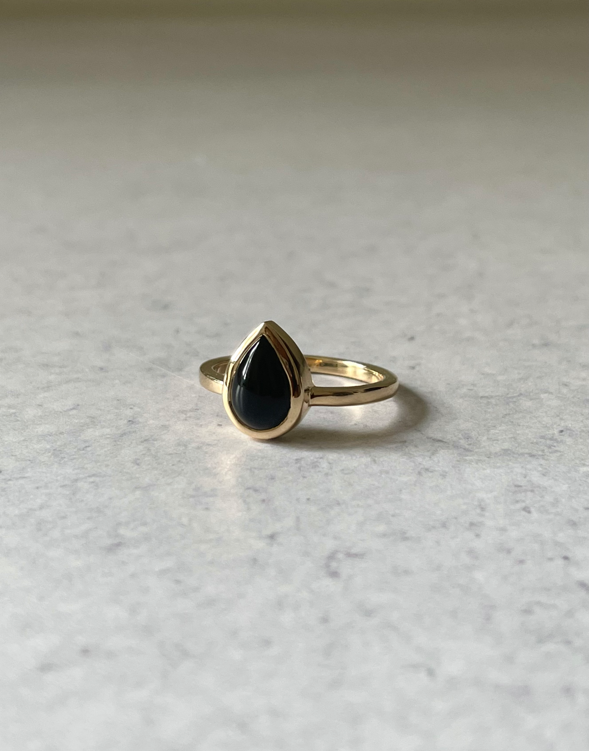 Pear shaped deals black onyx ring